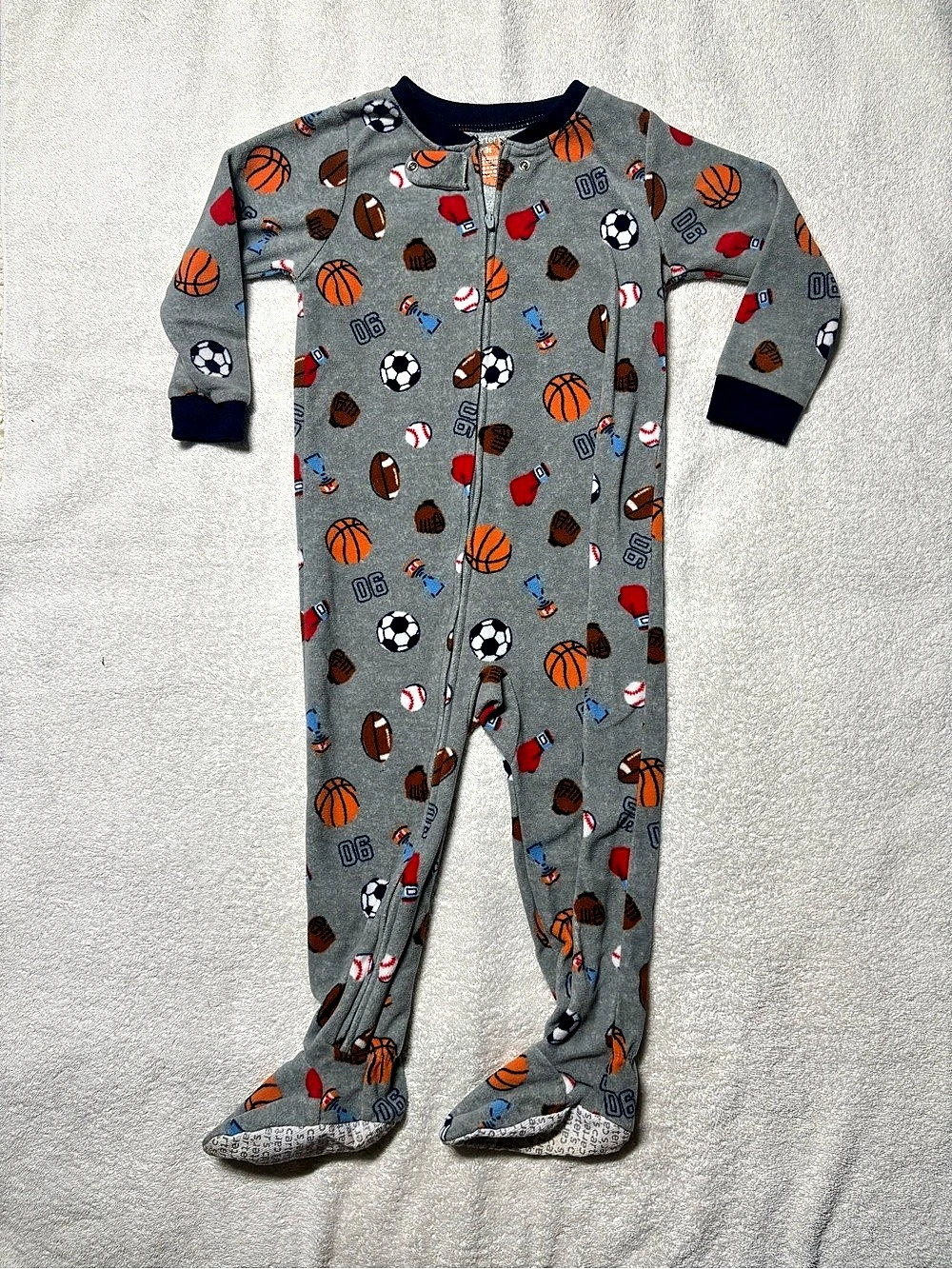 Carter's Sports Fleece Footed Pajamas Kids Sports Print Footie